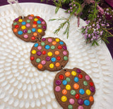 Food Art / Clayful Wall hanging - Polymer Clay Chocolate smartie cookies.