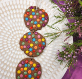 Food Art / Clayful Wall hanging - Polymer Clay Chocolate smartie cookies.