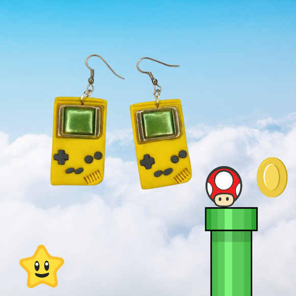 Yellow Nintendo Gameboy - Hook Dangles