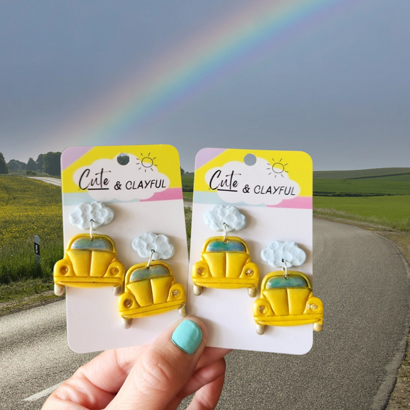 Yellow Beetle car dangles