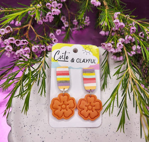 Floral Rainbow Drops - Orange.