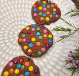 Food Art / Clayful Wall hanging - Polymer Clay Chocolate smartie cookies