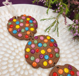 Food Art / Clayful Wall hanging - Polymer Clay Chocolate smartie cookies