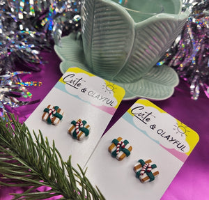 Christmas Present Studs with candy cane