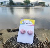 Shell Studs - Purple speckles