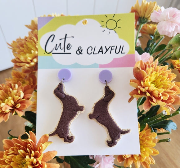 Dachshund doggy dangles - Purple