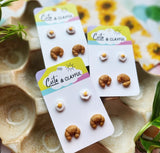 Clayful Breakfast Stud Pack - Eggs and croissants