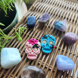 Sugar Skulls - Hoops. Pink and Blue