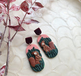 Squiggles The Squirrel Dangles - long oval shape with stud tops
