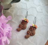 Platypus Hoops Dangles. Peach