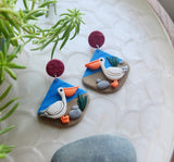Pelican Dangles- Red stud tops. 'Charlie'