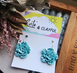 Blue Flower Hoops