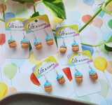 Blue Bubblegum Cupcake Dangles