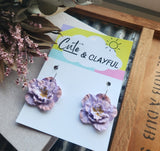 Lavender Flower Hoops