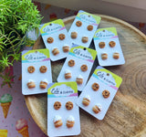 Clayful Sweet Treat Stud Packs - Chocolate Chip cookies and Vanilla cupcakes