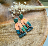 Skippy The Kangaroo- Long arch Dangles. Stud tops