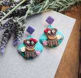Pug Cone Statement Dangles - Cupid