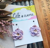 Lavender Flower Hoops