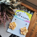 Peach Flower Hoops