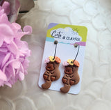 Platypus Hoops Dangles. Peach