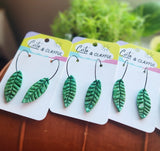 Leaf hoops with resin rain drops