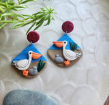 Pelican Dangles- Red stud tops. 'Charlie'