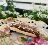 Chocolate Iced Finger Bun with Coconut Flakes Hair Clip