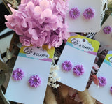 Mini Scrunchie Studs - Violet