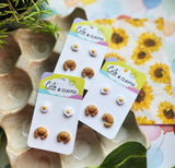 Clayful Breakfast Stud Pack - Eggs and croissants