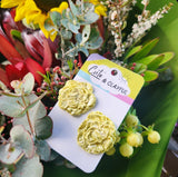 Yellow Peony Statement studs