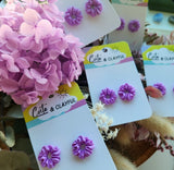 Mini Scrunchie Studs - Violet