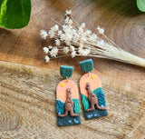 Skippy The Kangaroo- Long arch Dangles. Stud tops