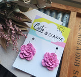 Pink Flower Hoops