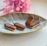 Chocolate Iced Finger Bun hook dangles