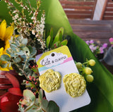 Yellow Peony Statement studs