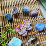 Sugar Skull Dangles. Hoops. Pink flowers