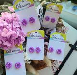 Mini Scrunchie Studs - Violet
