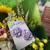 Lavender Peony Statement studs