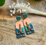 Skippy The Kangaroo- Long arch Dangles. Stud tops