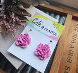 Pink Flower Hoops