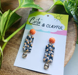 Daisy Dream Dangles - Orange stud top